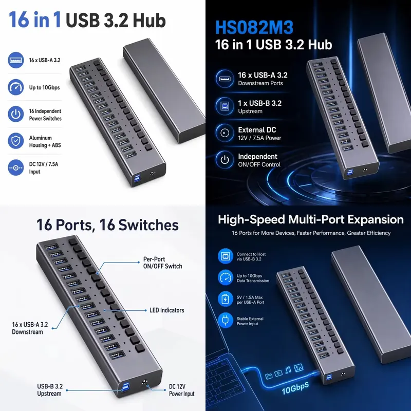 Multi Port Usb Hub - AP01 untuk Hub USB 3.2 Gen2