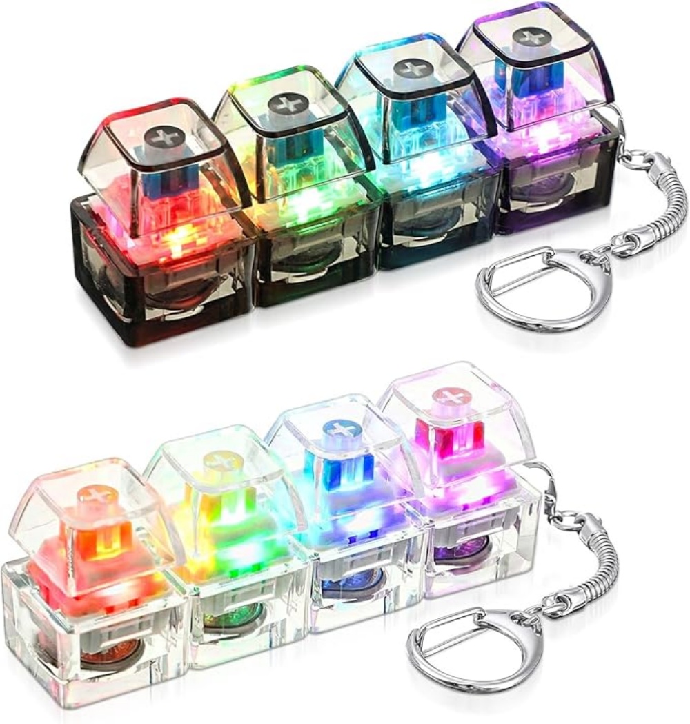 Office Tech Accessories - 1 Buah Gantungan Kunci Keyboard Menyala,