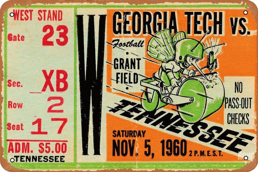 Tech Office Wall Decor - Poster GEORGIA TECH VS. TENNESSEE 1960,