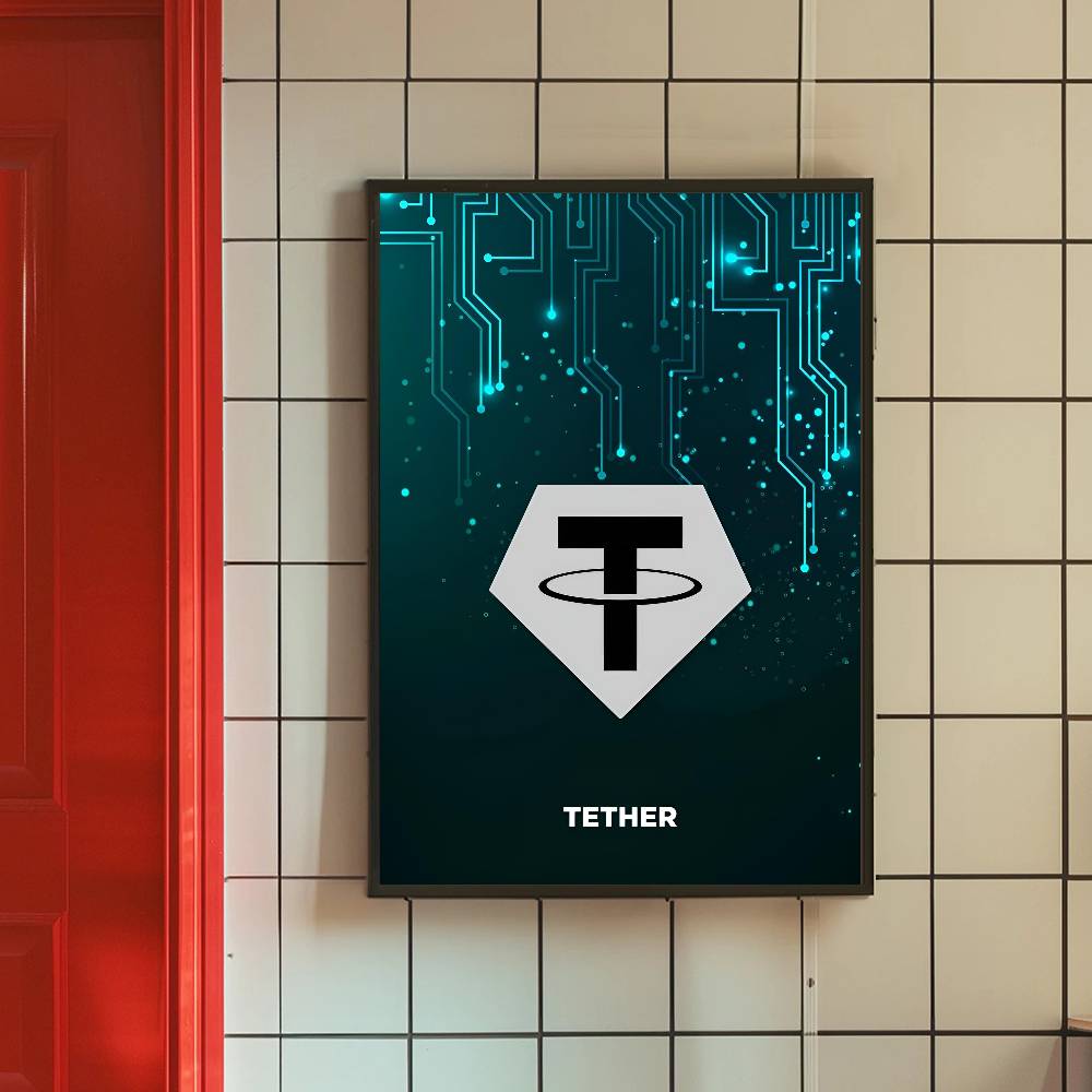 Poster Simbol Kripto Sirkuit T - Tech Office Wall Decor ulasan dan harga