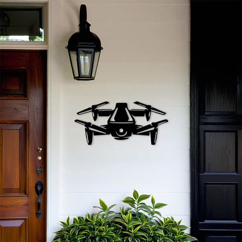 Seni Dinding Logam Siluet Dron - Tech Office Wall Decor ulasan dan harga