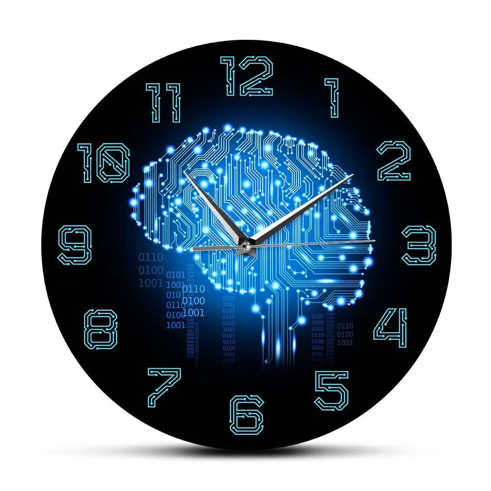 Jam Dinding Tech Brain Kode Bi - Tech Office Wall Decor ulasan dan harga