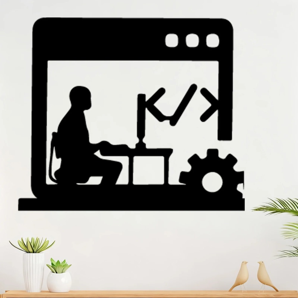 Seni Dinding Logam Modern Code - Tech Office Wall Decor ulasan dan harga