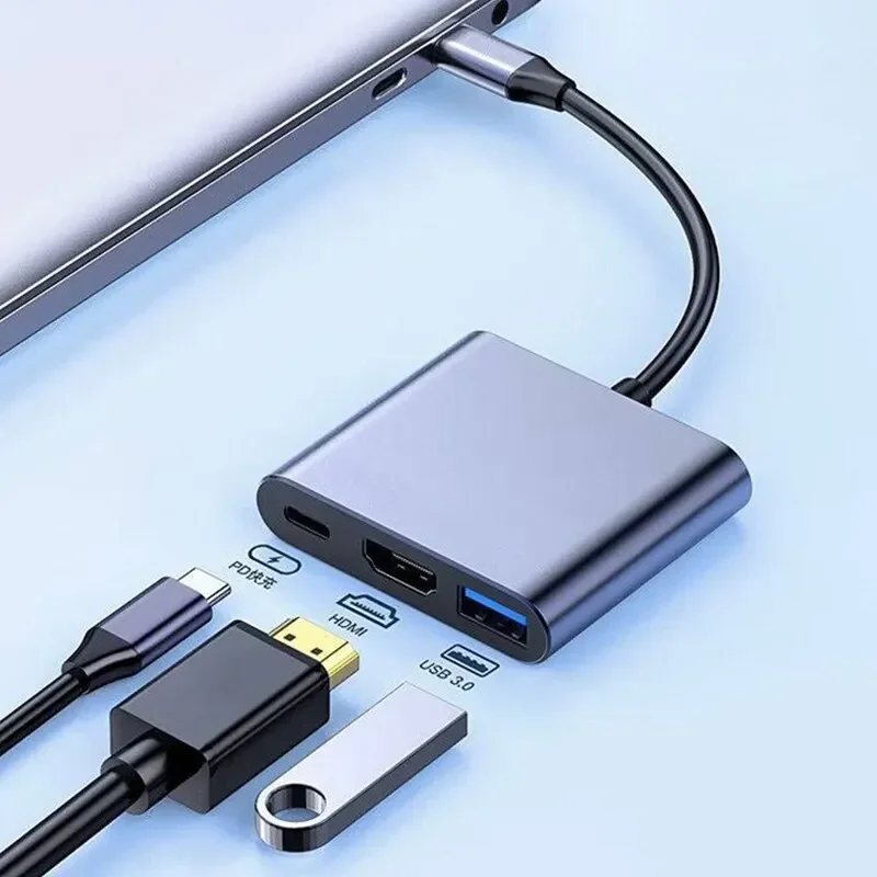 Adaptor Multiport 3-in-1 Tipe- - Multi Port Usb Hub ulasan dan harga